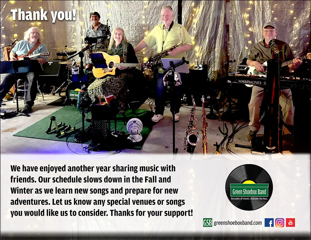 Green Shoebox Band Schedule Break